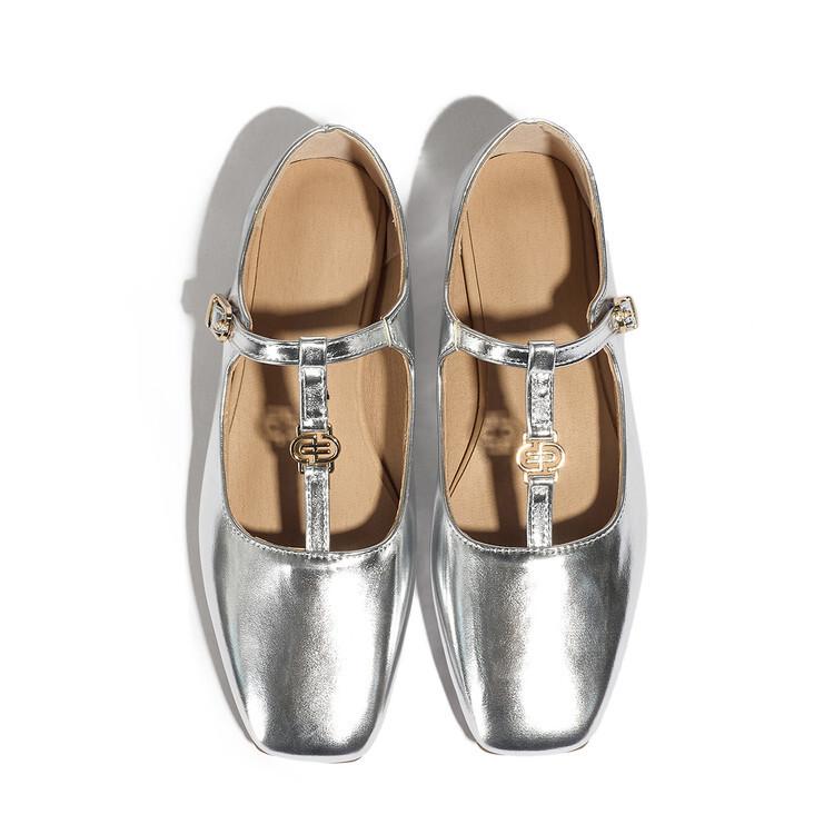 Spring new women's handmade soft shallow mouth Mary Jane square head low heel buckle single shoes fashion shoes