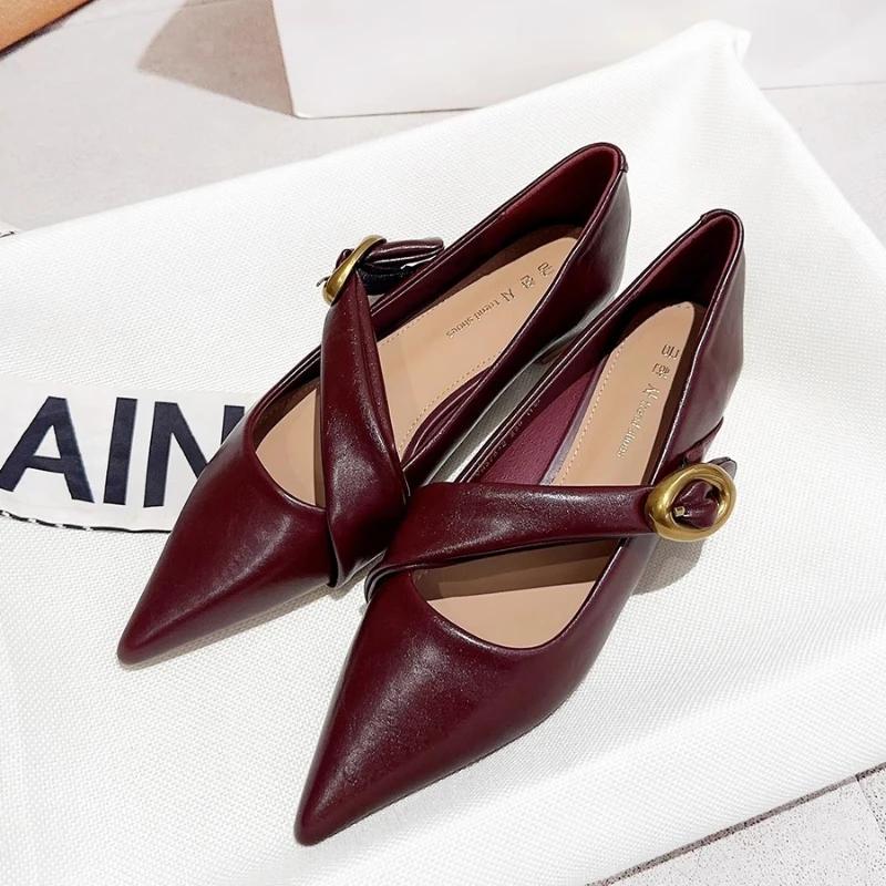 Fashion Fashionable and Versatile Women's Shoes, Casual Shallow Pointed Toe Loafers, Comfortable, Wear-resistant and Soft Women's Shoes