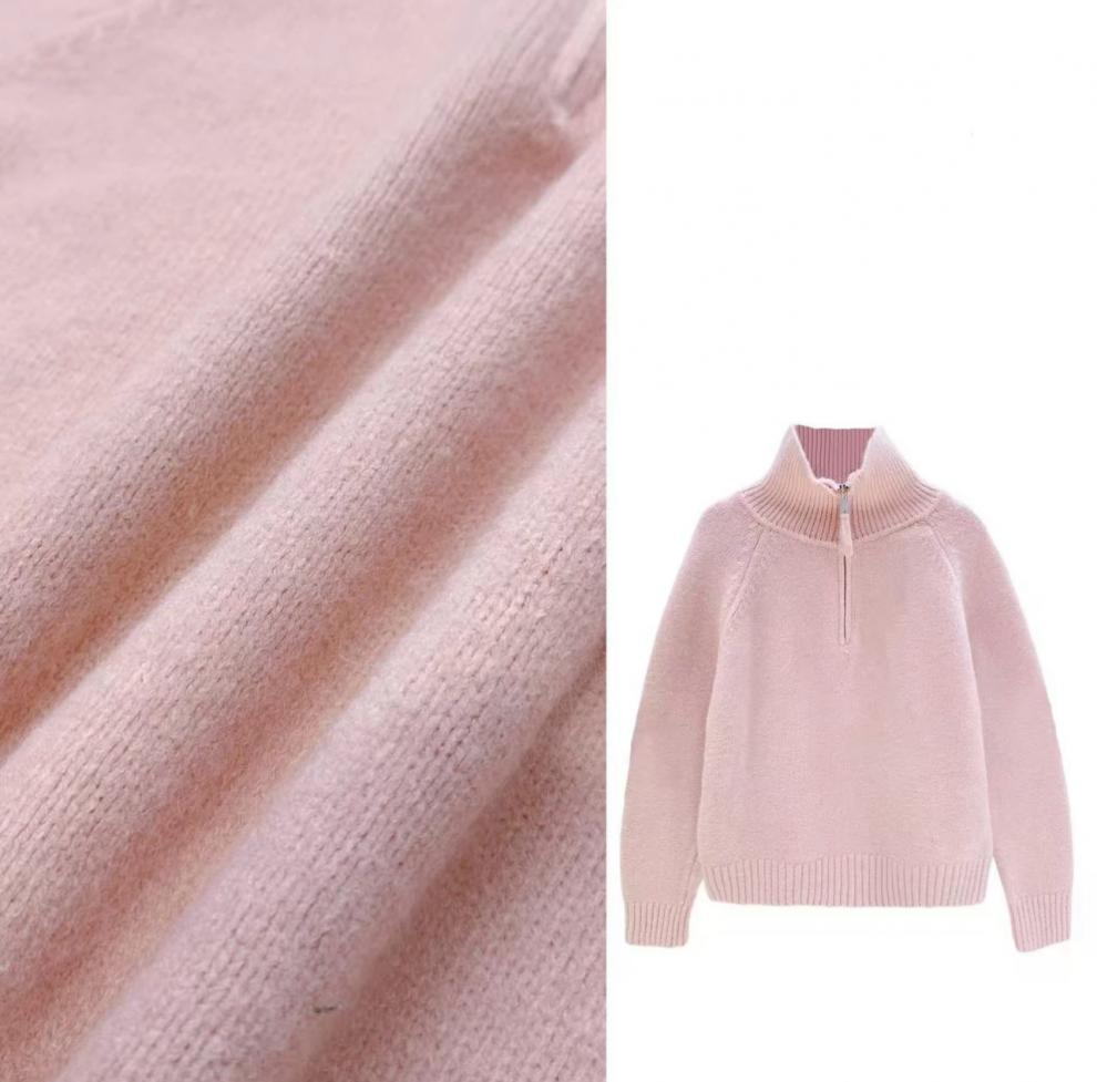 Korean Style Women's High-Neck Half-Zip Pullover Sweater - Winter 2025 Collection
