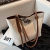 Women's Versatile Canvas Tote: Large Capacity, Casual Shoulder Handbag for Spring/Summer 2025