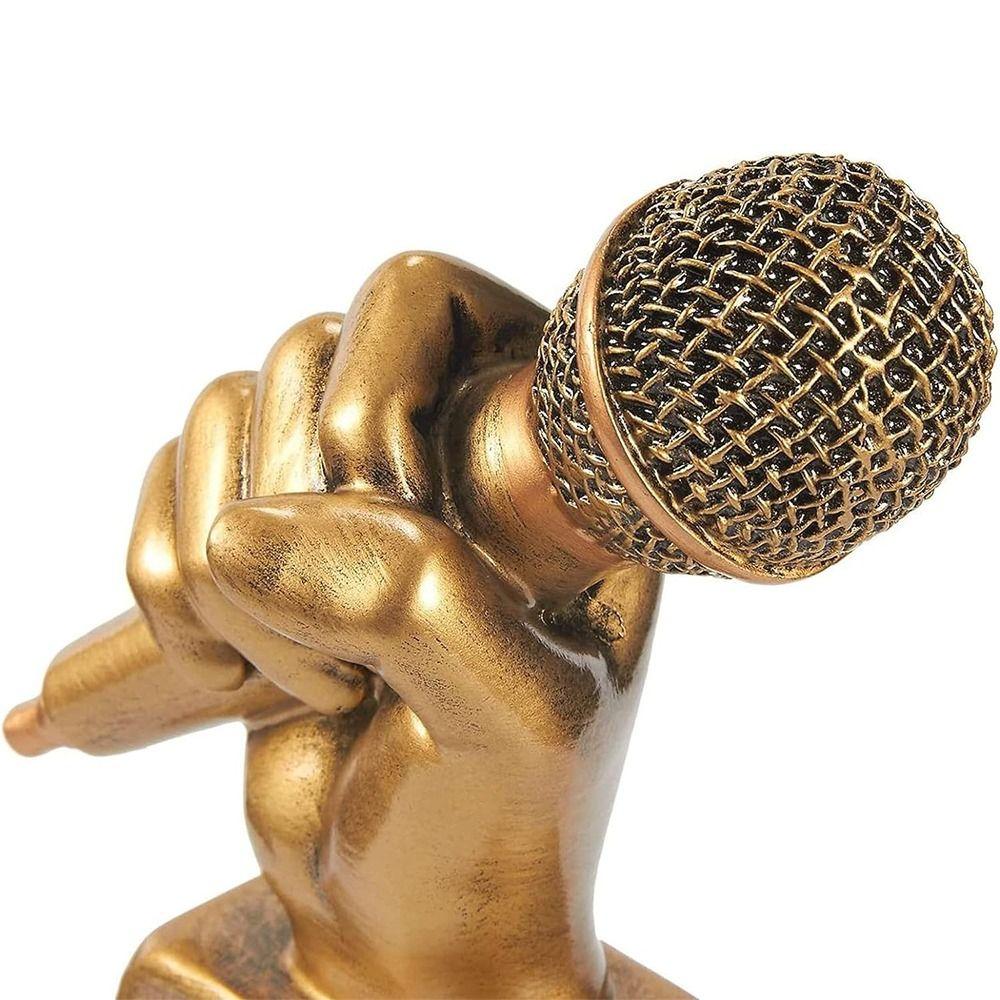 Small Golden Microphone Trophy Singing Competitions Craft Souvenirs  Kindergarten Kids Gift