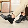 Derby shoes men's 2025 autumn and winter new leather formal business shoes men's platform height increase black versatile wedding leather shoes