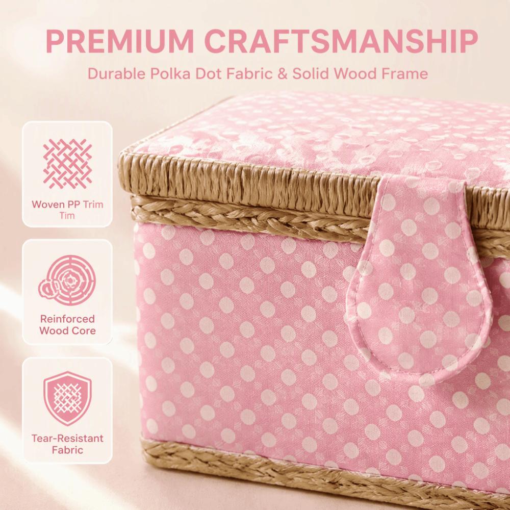 Inner Bag Large Capacity Sewing Box Detachable Tray DIY Sewing Kit For Craft Lovers