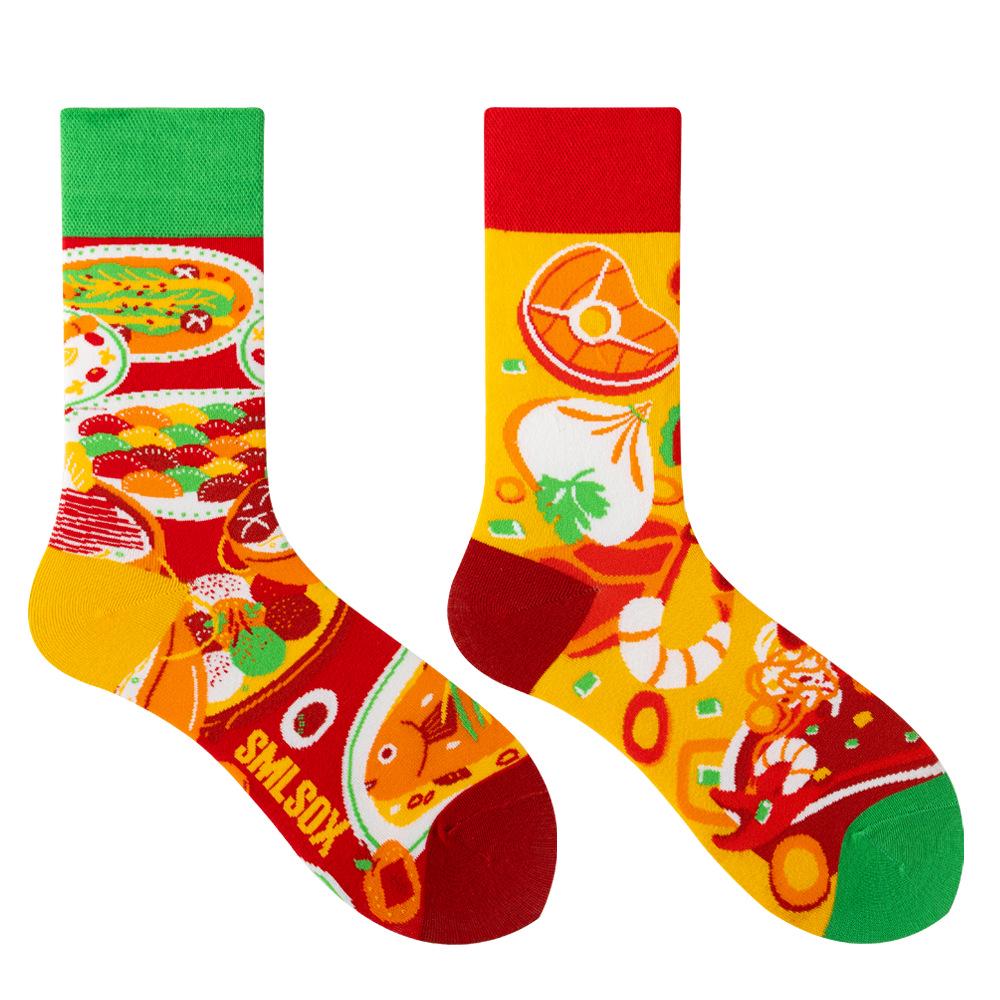 Calzini AB Asimmetrici Trendy Divertenti per Coppia Anatra Mandarina Colorati Calzini a Mezza Gamba SMLSOX