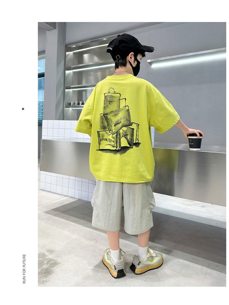 Boys' Short sleeved Set Summer Thin Edition 2026 New Children's Clothing Rascal and Handsome Casual Sportswear Boys' Summer Fashion