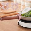 5pcs Anti-Overflow Bow Spatula Holder Heat Resistant Non-Slip Base Shovel Storage Rack Space Saving Silicone Soup Spoon Holder