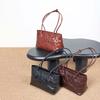 Women's Handbag Large Capacity Genuine Leather Tote Bag Retro Shoulder Tree Cream Vegetable Tanned Cowhide