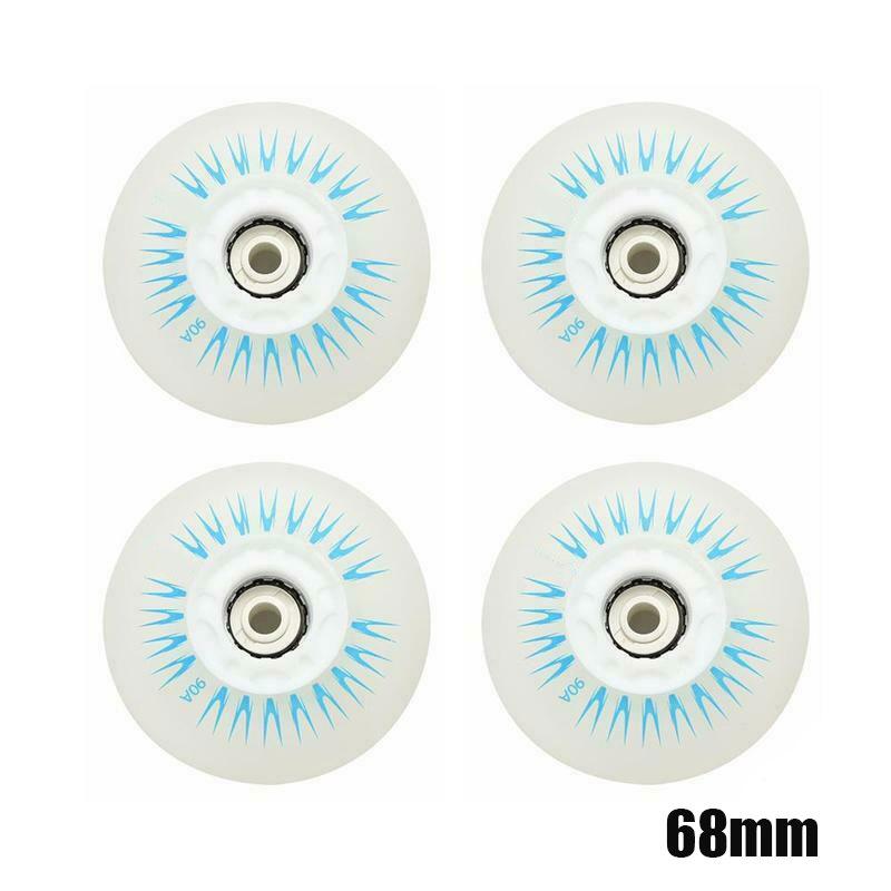 4pcs Flash Inline Skate Wheels 90a LED Lighting Skating Wheels 68/72/76//80mm Speed Skates Rock Fancy Roller Skates PU Tyres