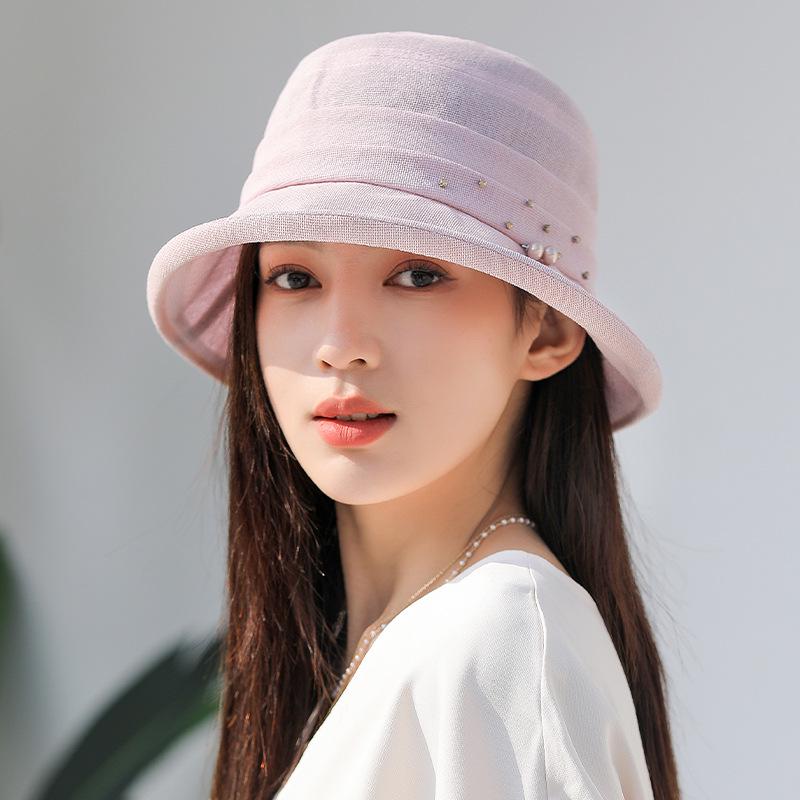 

Женская шляпа от солнца из высококачественной бумаги васи - Легкая, устойчивая к УФ-лучам, модная для весны и осени M (56-58cm) розовый