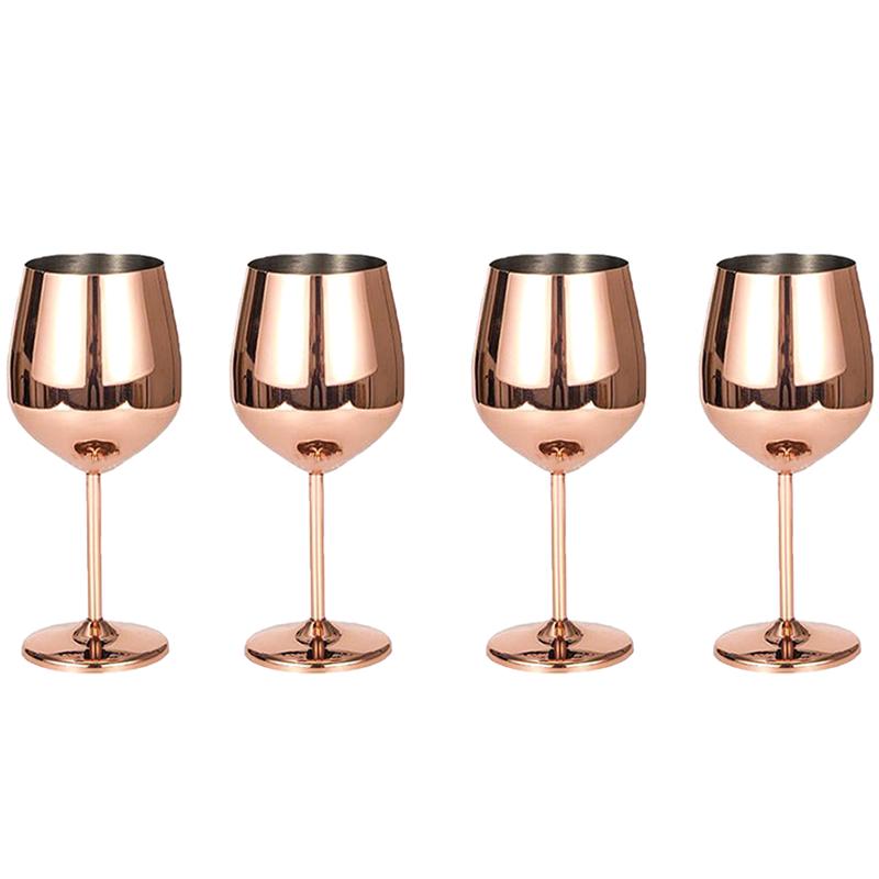 Shatterproof Stainless Steel Wine Glasses Goblets Bar Party Champagne Cup 500ml