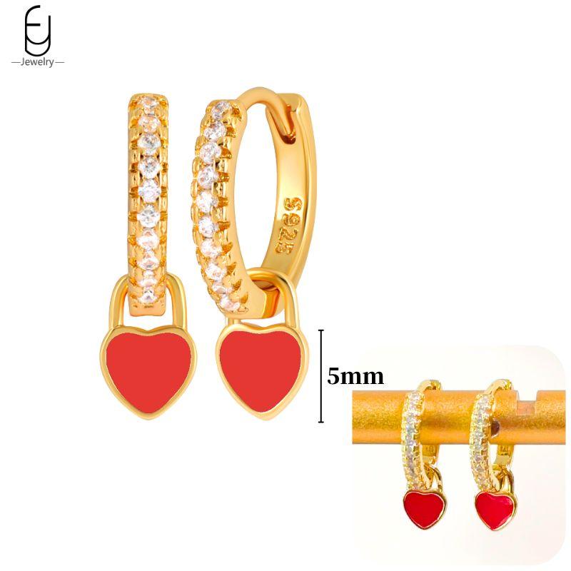 925 Silver Needle Cute Starfish/Shrimp Pendant Earrings Red Chili/ Star Enamel Gold Earrings For Women Fashion Jewelry