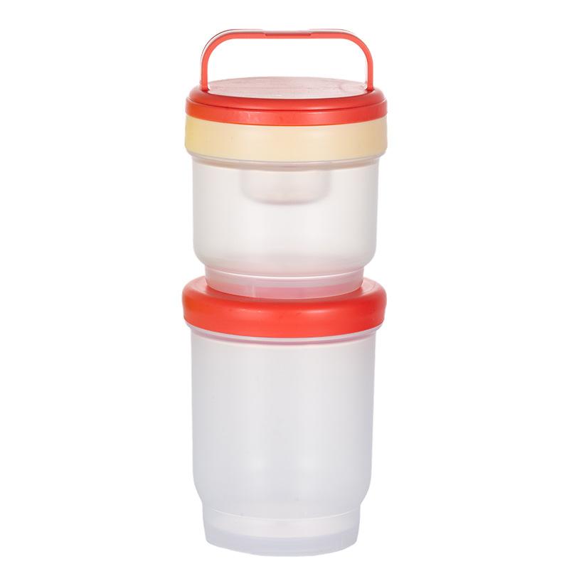Double Layer Leak Salad Cup Oatmeal Container With Spoon & Sauce Box Portable Overnight Oats Jar