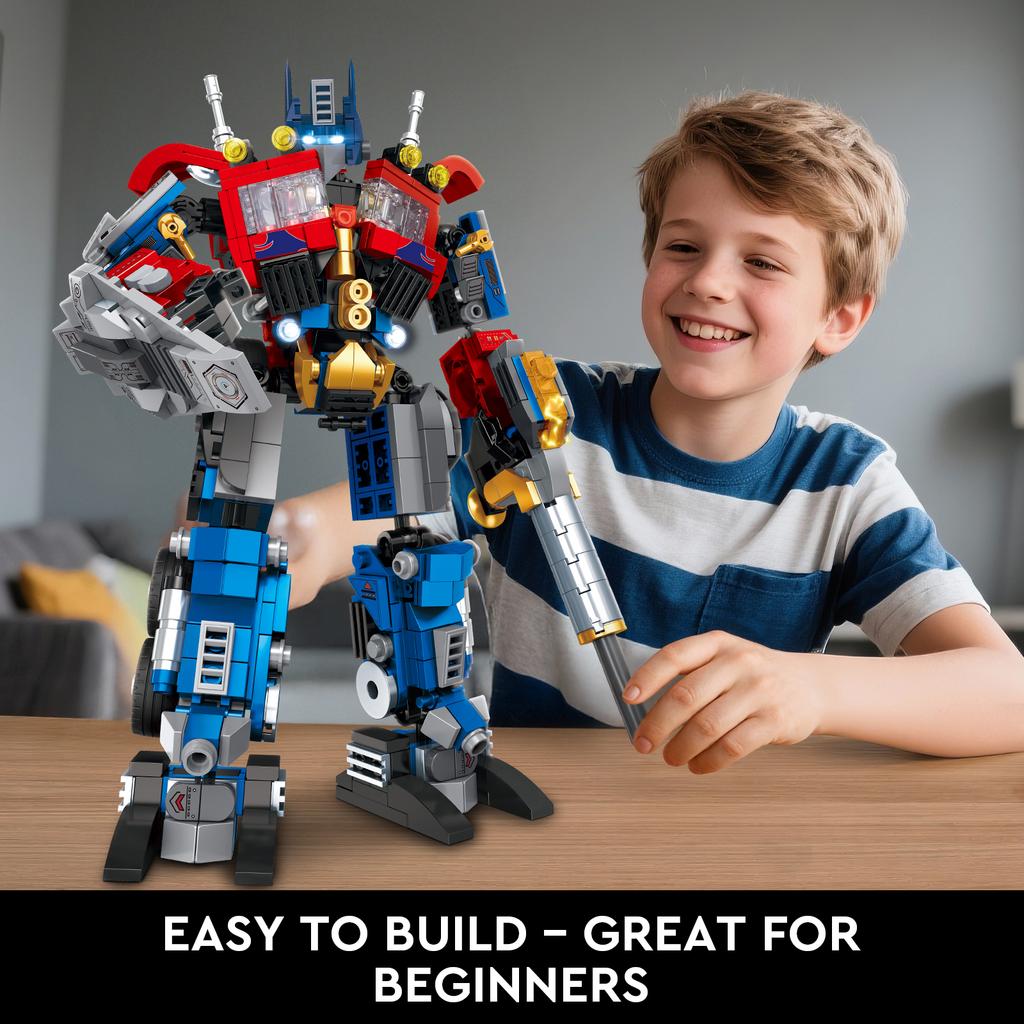 769PCS 8 in 2 Optimus Warrior Bausteine Jungen Spielzeug Verformungsroboter Fahrzeug MOC Ziegel Modelle Bauspielzeug Geschenke Set