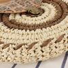 Bolsa feminina boho tecido verão praia sacola de palha redonda bolsa de ombro de vime