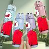 1PC Tomato Cartoon Pattern 750ml Color Plastic Sports Water Bottle Leakproof Flip Straw Lid Suitable for Sports Office Home Use