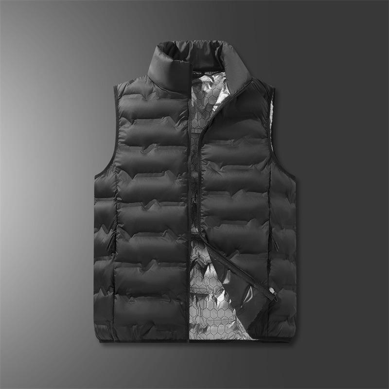 

Graphene Self-heating Vest Men s Autumn and Winter Down Cotton Stand-up Collar Sleeveless Waistcoat Vest Casual Sports Vest Jacket S чёрный