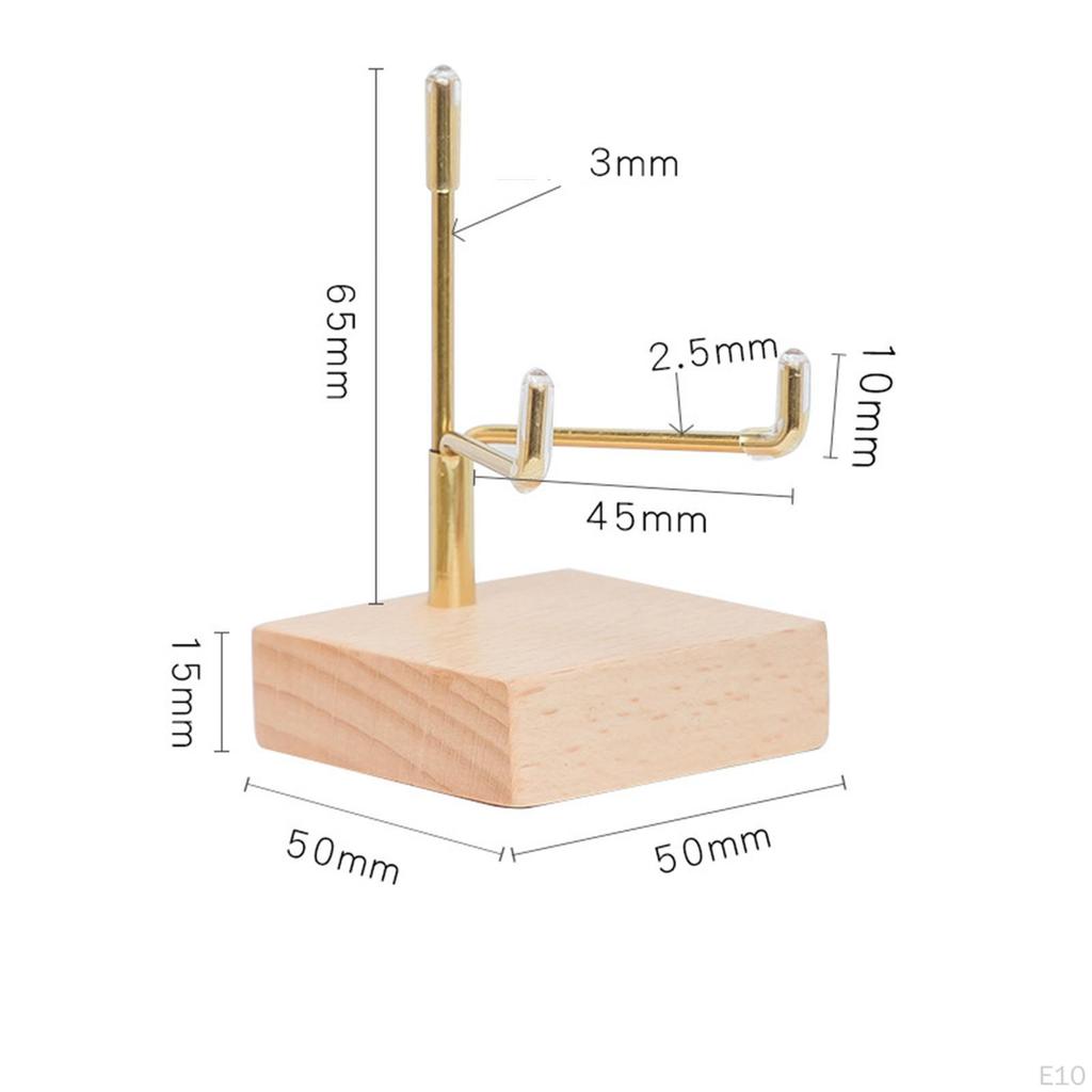 Display Holder Wooden Square Base Storage Rack for Fossils Specimens Agate