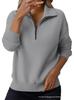 Pull en tricot pour femme 2026 à fermeture éclair et col revers - Coupe ample à manches longues pour un style décontracté
