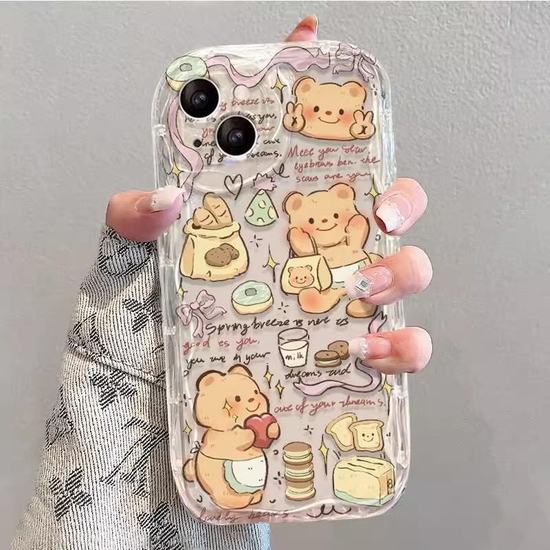 Coal Ball Biscuits Suitable for Apple 16pro Mobile Phone Case 15 New Women's IPhone 14promax 13 Cream Pattern