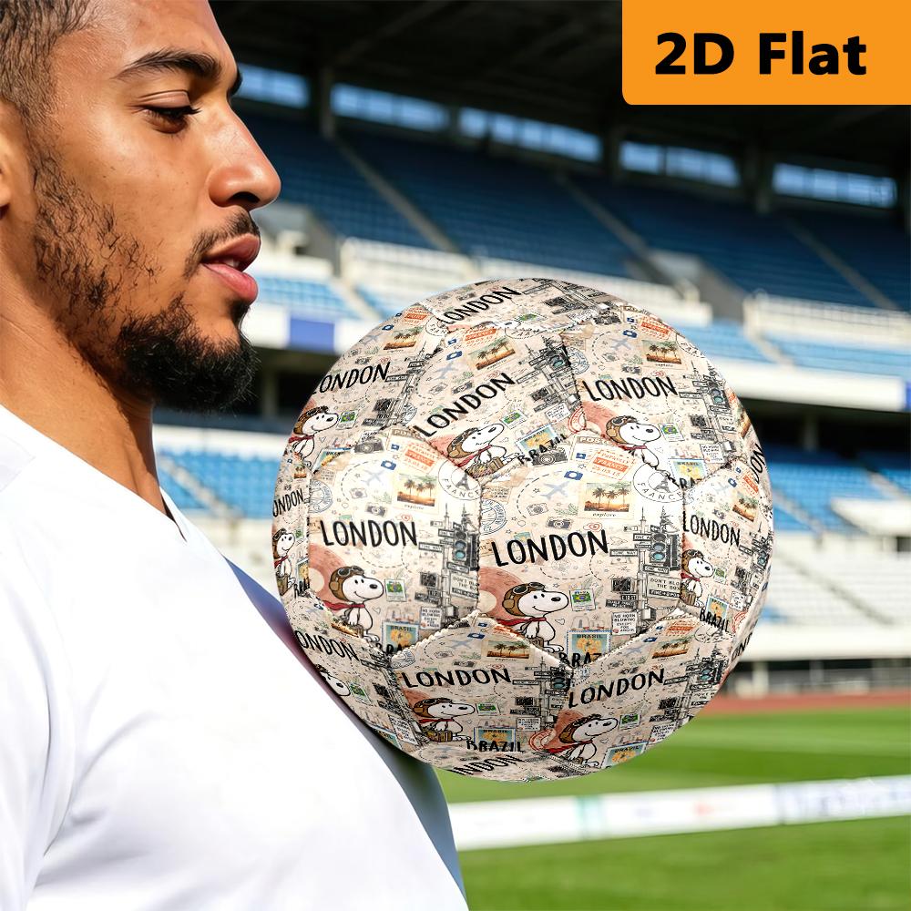 Travel Postcard Collage London Brazil Paris Football Suitable For Both Training And Competition No 5 Football Outdoor Sports Very Elastic