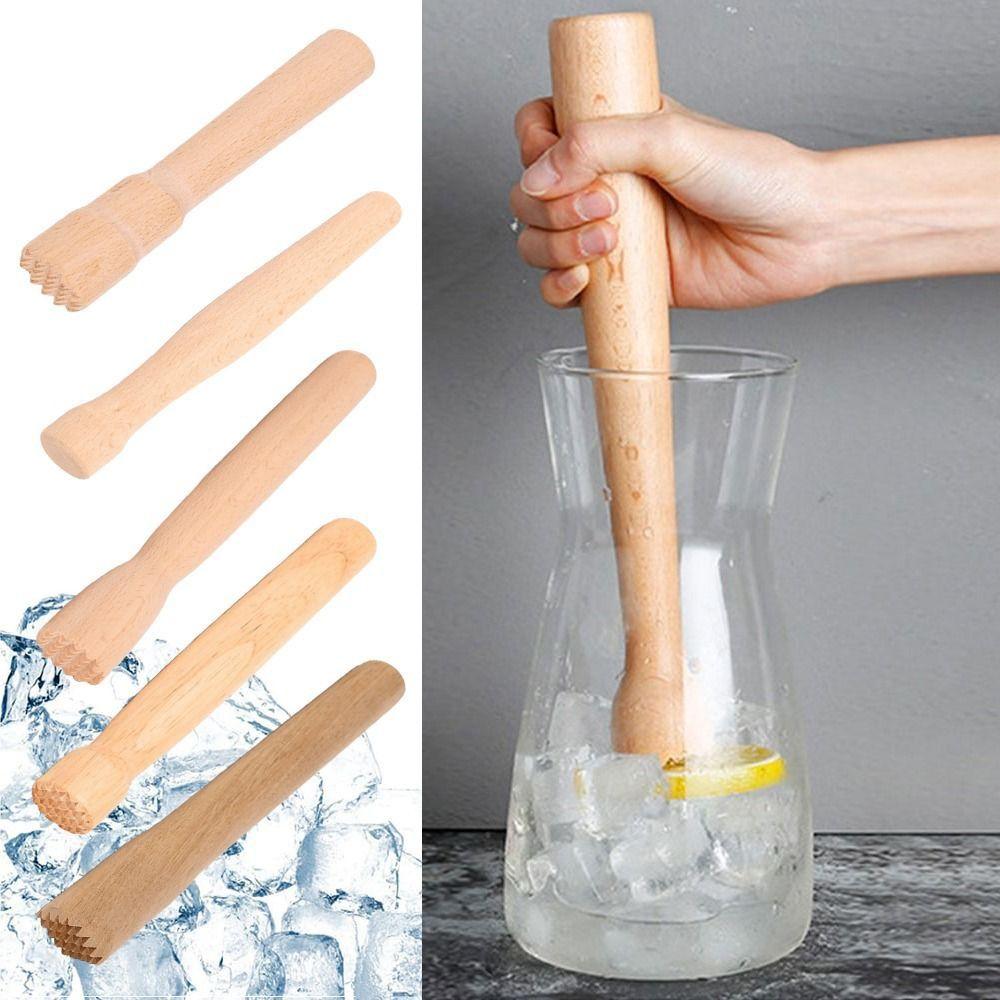 Kraftig Bokträ Muddler Stadig Träfruktte Muddler Iskrossare Barverktyg