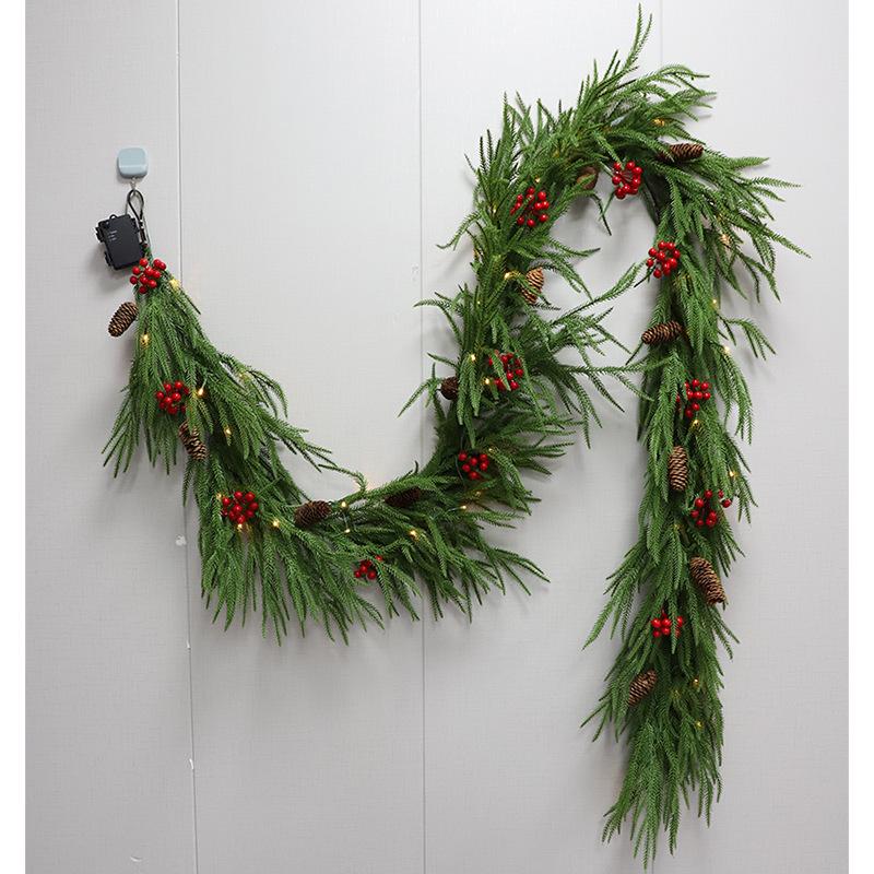 2.7m Lighted Christmas Rattan Garland for Store Displays and Escalators
