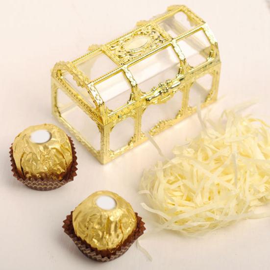 Retro Plated Candy Box Vintage Style Treasure Chest Wedding Party Sweet Container for Candies Cookies Chocolates Macarons Jewelry Small Gifts