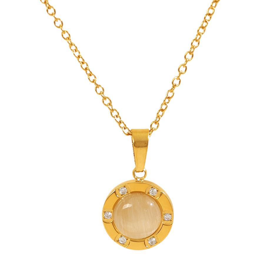 

Ins Light Luxury Fashion, Necklace Inlaid with Cat s Eye Pendant Women s Plated 18k High-end Temperament Collarbone Chain Women 2026 45CM