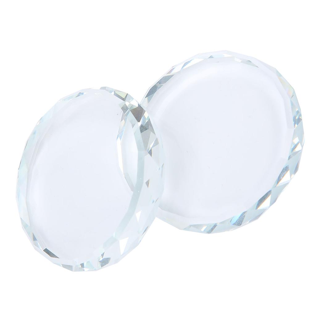 2PCS Nail Art Palettes Color Mixing Toning Glass False Eyelash Glue Hold Makeup Pallet