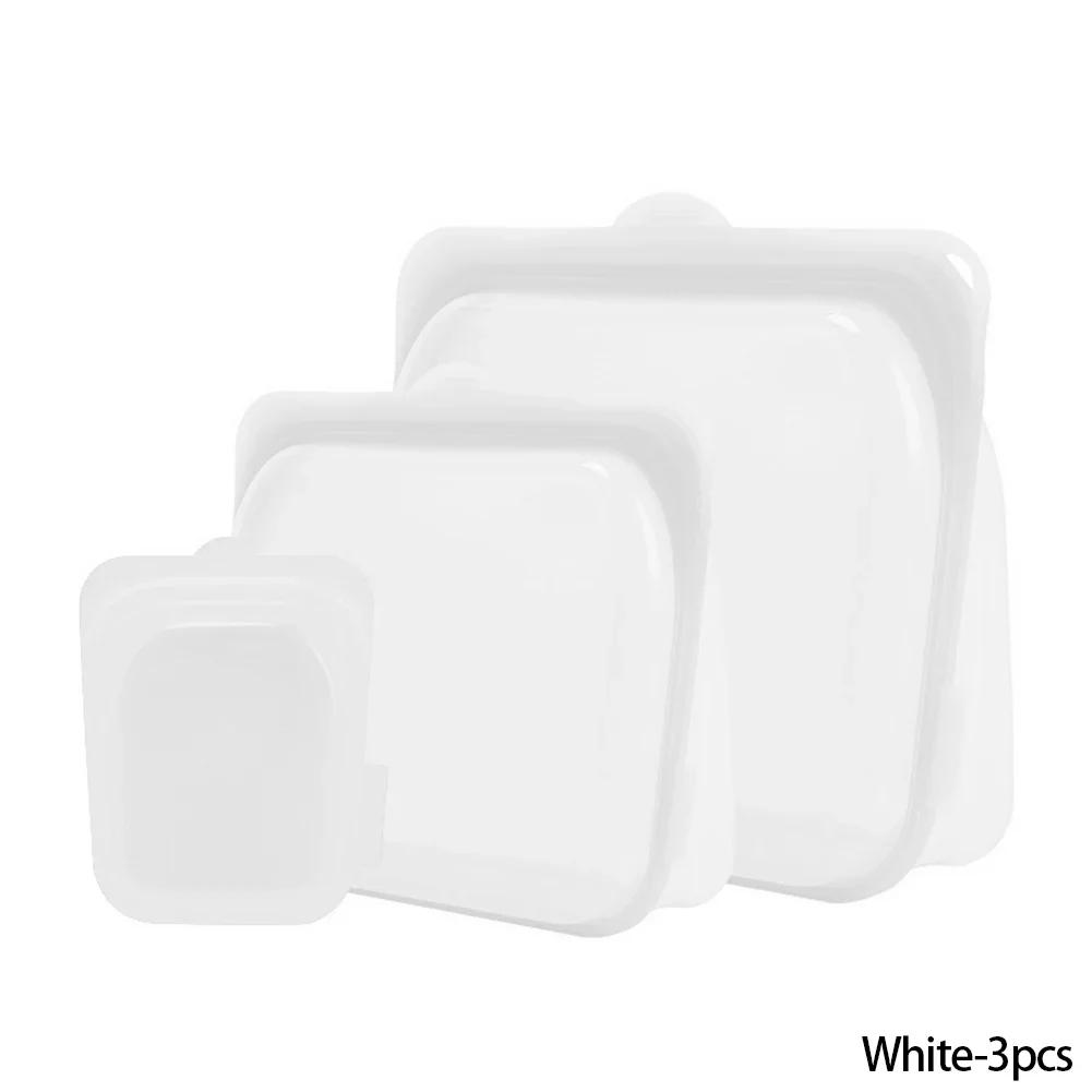 1 buc. Pungă Alimentară Reutilizabilă din Silicon, Container Alimentar pentru Congelator, Rezistent la Căldură, Etanș, Pungi pentru Păstrarea Prospețimii, Pungi de Sigilare pentru Sub-ambalare