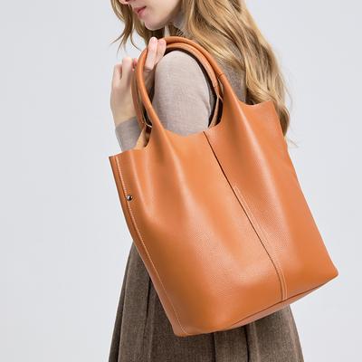 Genuine Leather High-end Commuter Tote Bag 2025 New Model Niche Minimalist Women's Versatile Pebbled Shoulder Handbag