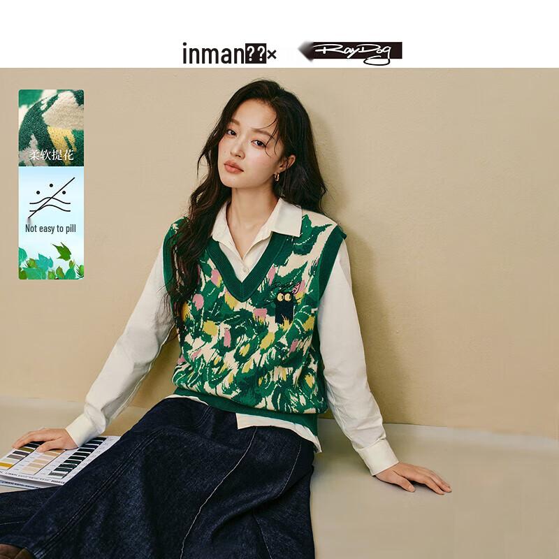 

INMAN Mirei Collaboration Женский вязаный жилет с кошачьим дизайном S