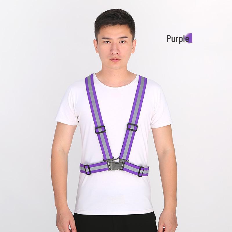 Reflective Vest for Cycling, Night Running, Sanitation, and Construction with Elastic Suspenders for Visibility and Safety
