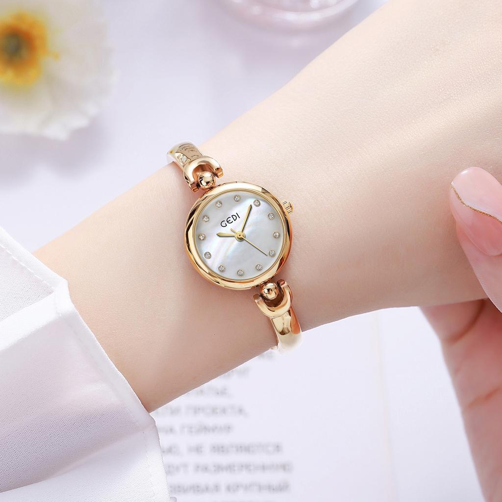 Reloj de Aleación de Gama Alta para Estudiantes, Reloj Simple de Temperamento con Esfera Redonda, Reloj de Pulsera de Cuarzo Impermeable para Mujer