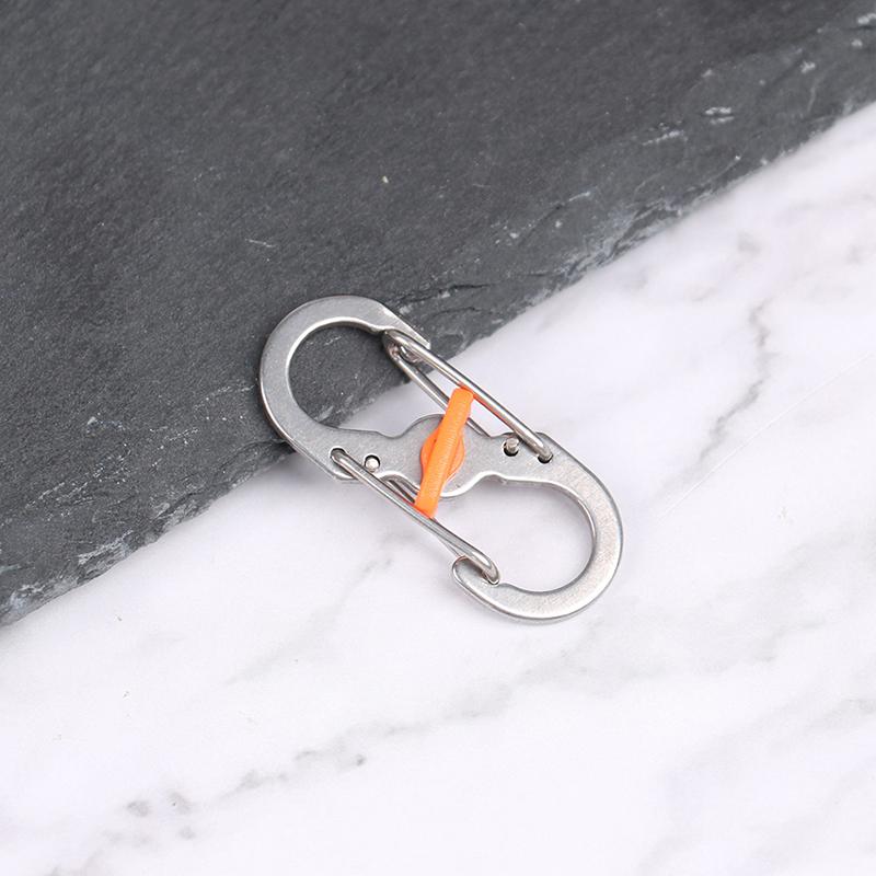 Stainless Steel Carabiner With Lock Keychain Anti-Theft Outdoor Backpack Buckle