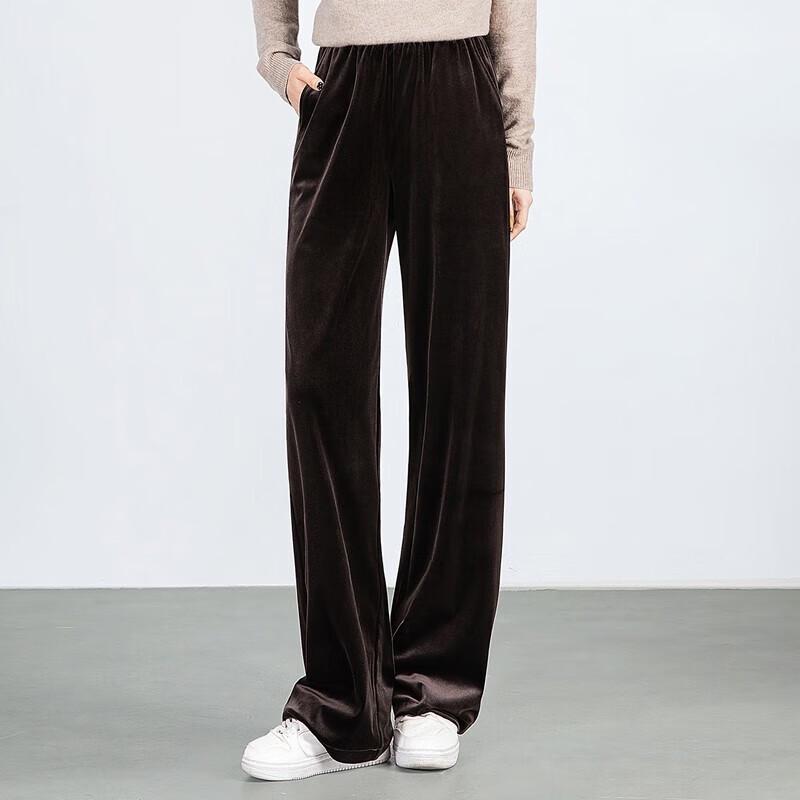 Women's Solid High-Waisted Wide-Leg Elastic Waist Pants