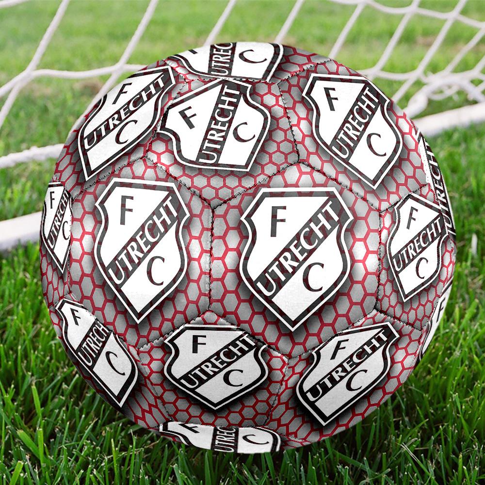 FC Utrecht Indoor Soccer Ball Colorful All Ages Machine Stitched PVC Competition Ready Durable High-Bounce