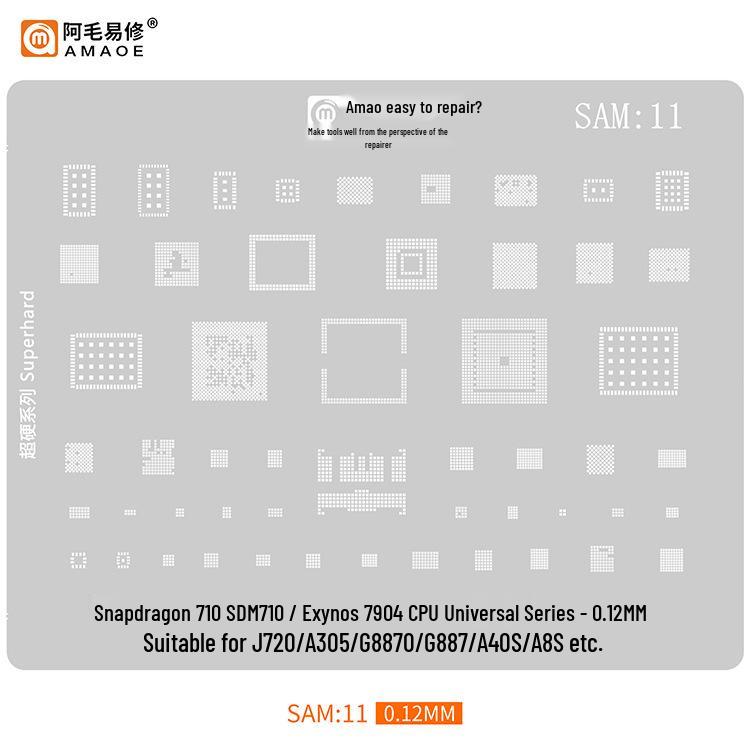 Amao Suitable Solder Paste Stencil for Samsung S20/S21/A70/A90/J720/S10+/Note10 Multi-Purpose Chip