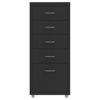 Aktenschrank mit Rollen Schwarz 28 x 41 x 69 cm Metall