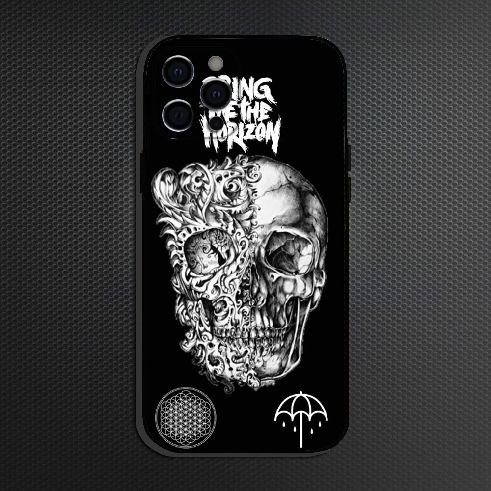 Bring Me The H-Horizons BMTH Phone Case For iPhone 16,15,14,13,12,11 Plus,Pro Max, Soft Silicone Black Cover
