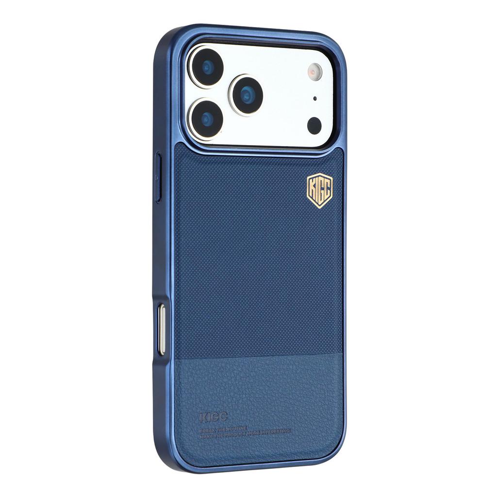KIGC For iPhone 17 Pro Max Case PC + TPU + PU Electroplating Phone Cover