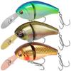TRUSCEND Super Crankbait Fishing Highly Swinging Stainless Steel for Stable Chatter Freshwater Saltwater Lure, Reflective, Head, Bill, 2-Segment