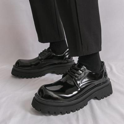 Men's Large Size Height-Boosting Leather Loafers: Fashionable and Versatile Formal-Casual Shoes