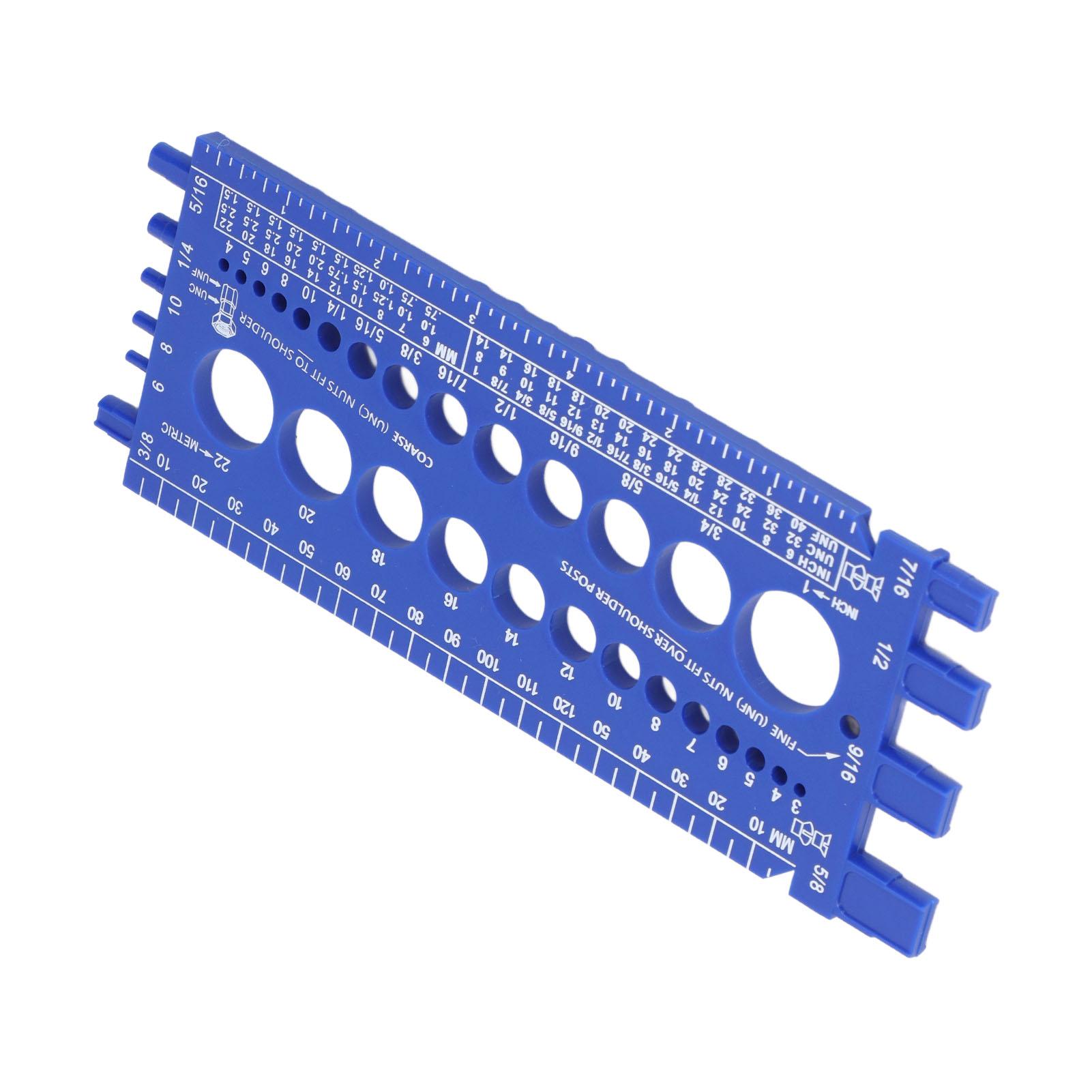 

Nut Bolt Thread Gauge Checker M3 to M22 Metric and #4 to 3 4 Imperial Sizes Bolt and Nut Identifier Gauge Blue синий