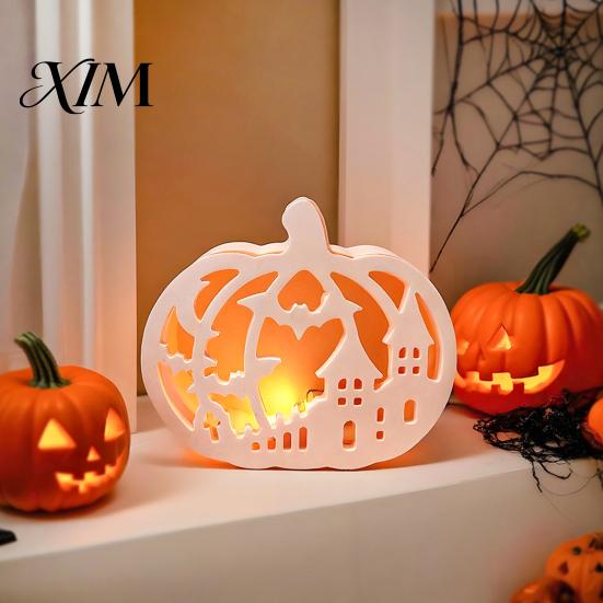 DIY Pumpkin Box Mold 1 Set Halloween Lampshade Silicone Mold, Hollow Reusable Gypsum Cement Epoxy Resin Casting for Crafts Handmade