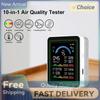 10-in-1 Air Quality Monitor Real-Time CO2 Tester with Display Temperature Humidity Detector for Office School & Hotel
