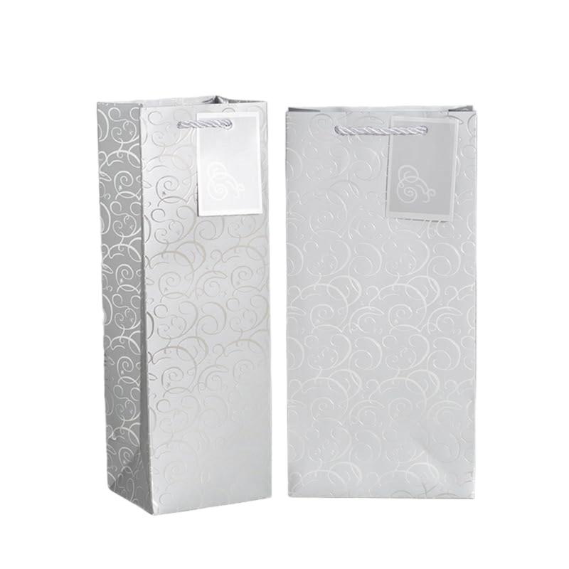 6 Pack Paper Wine Gift Bags Elegant Wine Presentation Bag Perfect for Anniversaries Weddings and Birthday Celebration