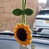 Handmade Sunflower Car Mirror Hanging Accessories for Women Car Styling Decor Auto Ornament Rear View Mirror Hanging Accessories