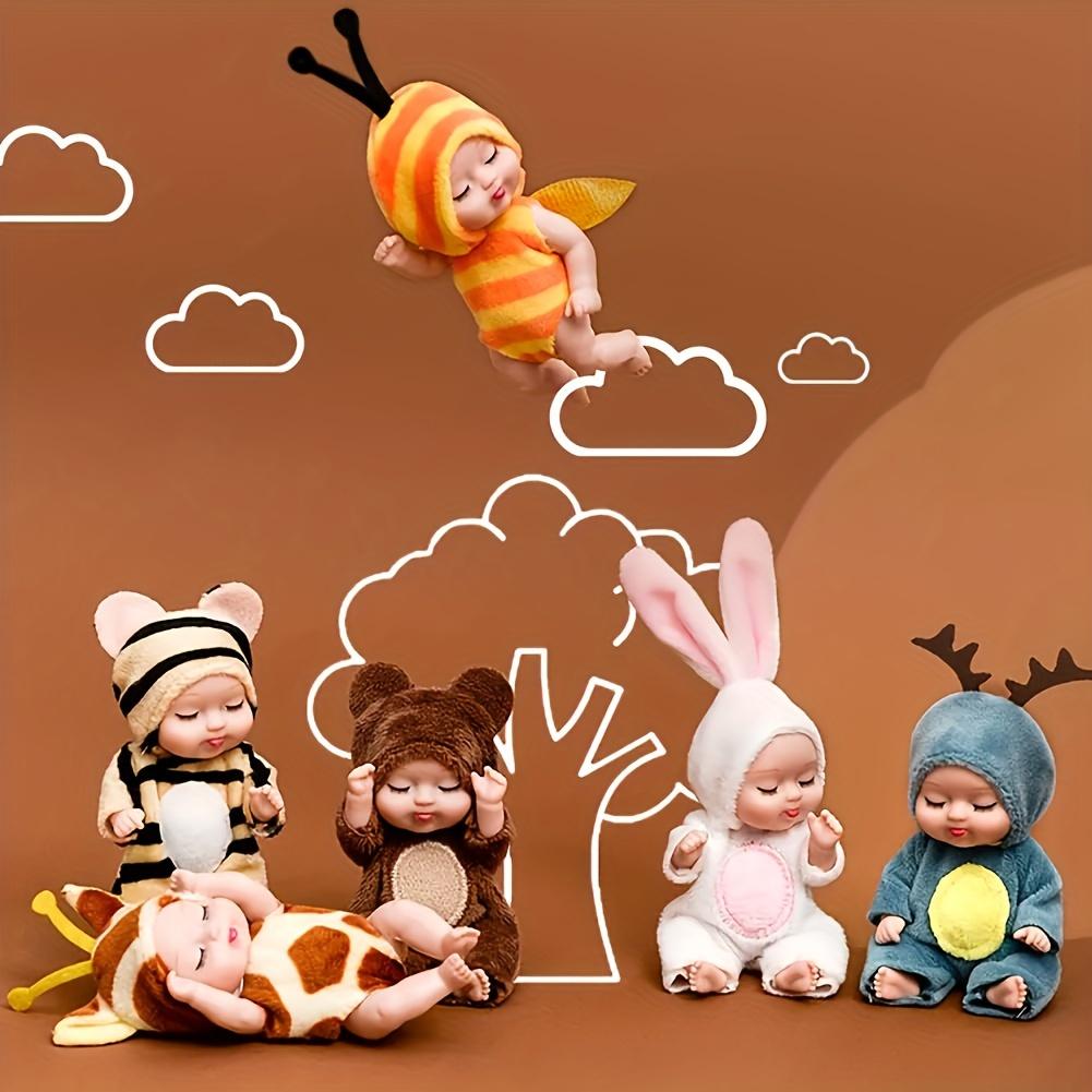 6pcs Fairy Princess Doll Set with Pajamas - 10.92cm Cute Animal Youngsters Dolls In Gift Box - Perfect for Birthdays