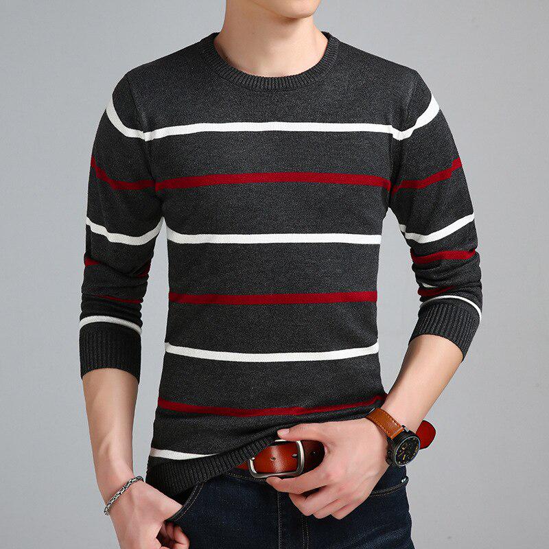 Mountainskin Pullover Men Brand Clothing Wool Slim Knitted Sweater Men Casual Striped Pull Jumper 